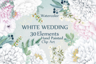 Elegant Design Solutions with 30 White Wedding Watercolor Clip Art Elements