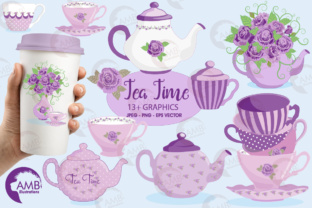 Purple Tea Pots Clipart for Elegant Design Projects