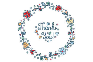 Thank You Handwritten Inscription for Rustic Floral Design Lovers