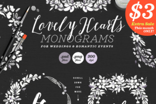 Timeless Elegance with Lovely Hearts Monograms V for Black & White Themed Events