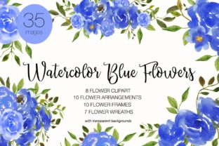 Watercolor Blue Flower Clipart: A Versatile Design Resource for Creatives