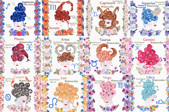 Zodiac Sign Clipart Bundle: Creative Inspiration for Designers and Astrology Enthusiasts